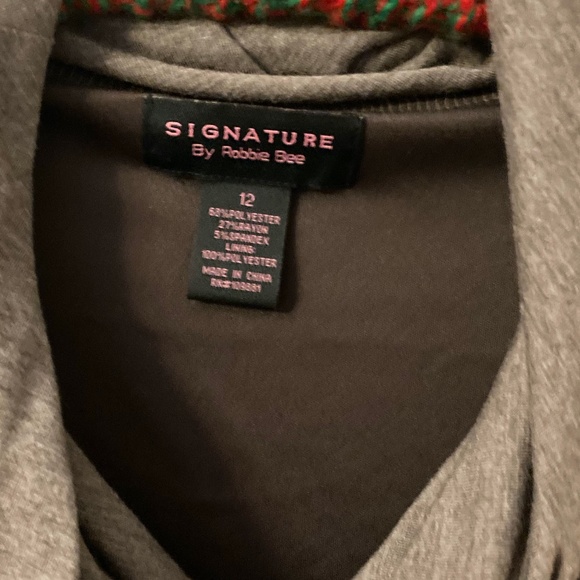 Signature brown dress with asymmetrical hem, quarter length sleeves, size 12 - Picture 2 of 9